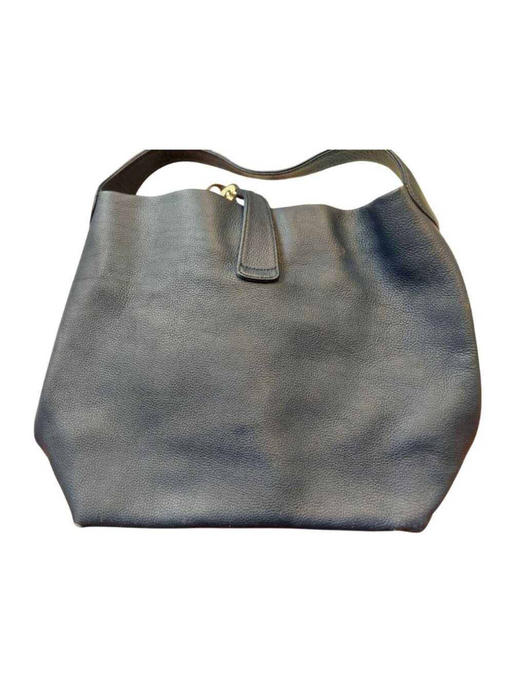 Navy Blue Dooney & Bourke Logo Clasp Hobo Shoulder Bag Gold Tone Hardware 1600 - Picture 2 of 8